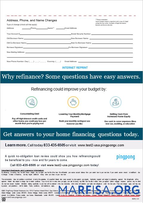 Downloadable USA California PingPong Global Solutions Inc mortgage statement in Word and PDF formats, 3 pages 3 real example